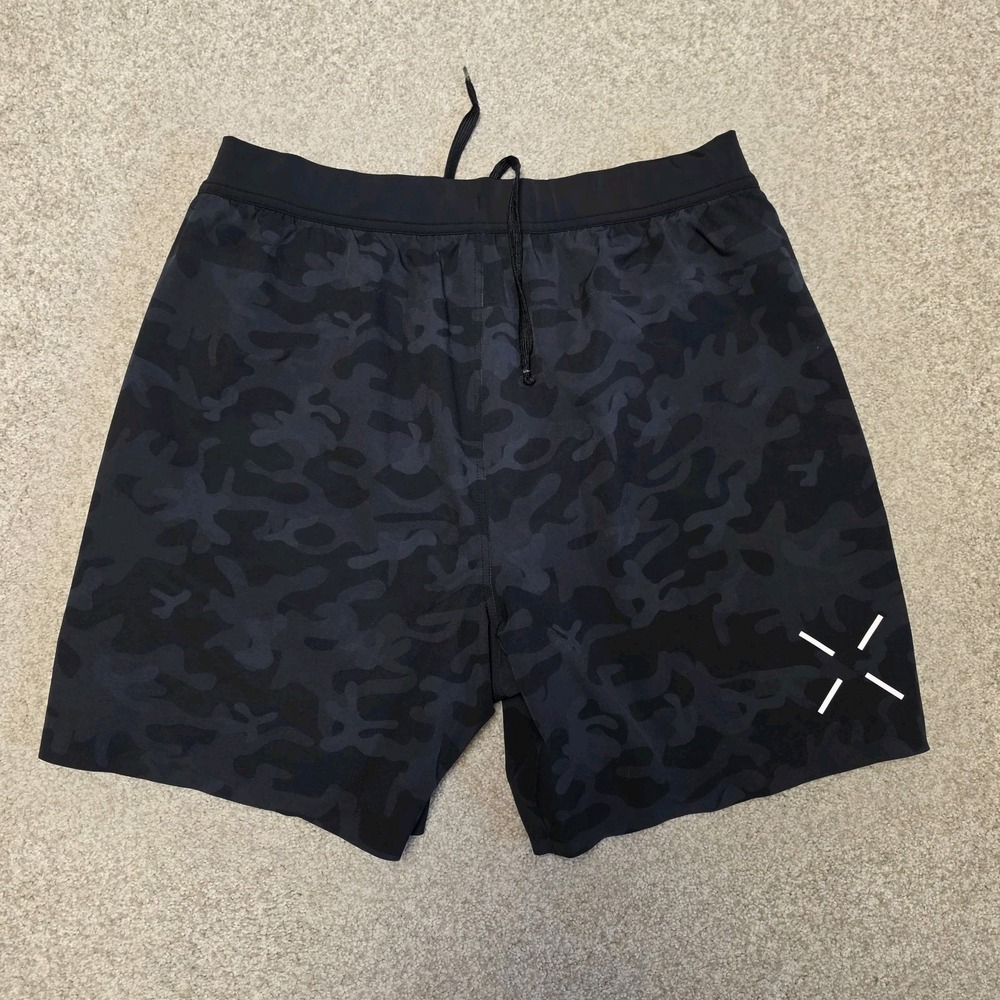 TEN THOUSAND Interval Lined 7-Inch Training/Gym Black Gray Camo Shorts Large L